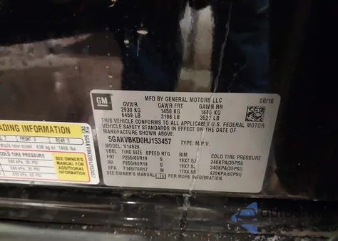 2017 Buick Enclave Leather z USA, uszkodzony, nr VIN 5GAKVBKD0HJ153457